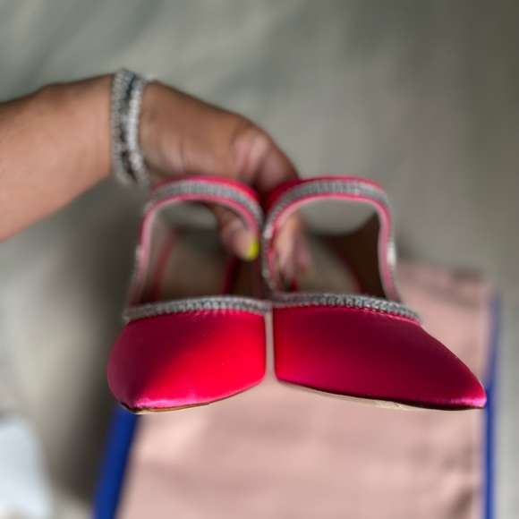 Stuart Weitzman XCRVE Satin Crystal 100 Mules - Picture 10 of 16